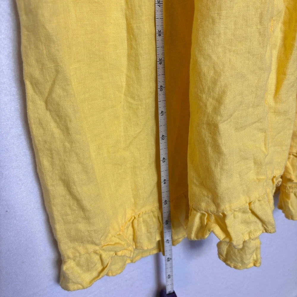J. Crew 100% Linen Tiered Butter Yellow Dress Size Small XSmall - Picture 10 of 14
